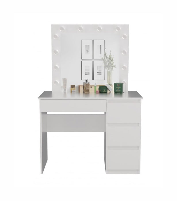 MIJAS DESK SET, RIGHT-HANDED, WHITE + MARINA MIRROR