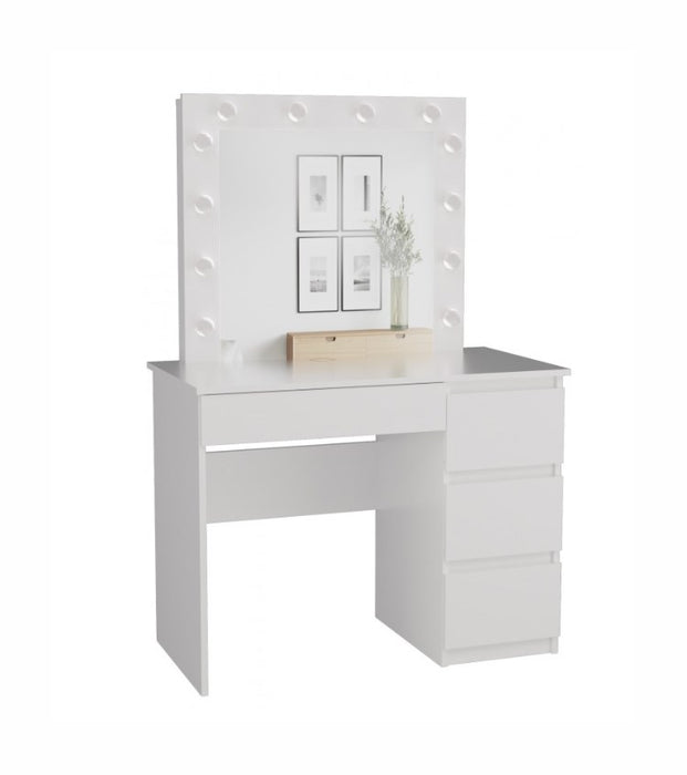 MIJAS DESK SET, RIGHT-HANDED, WHITE + MARINA MIRROR