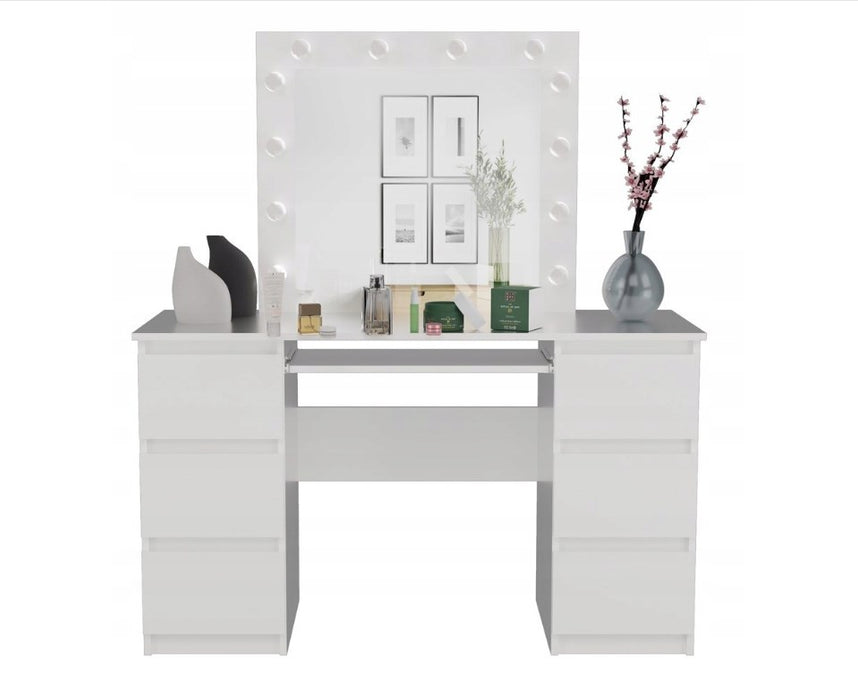 KUBA desk set, white matt + MARINA mirror