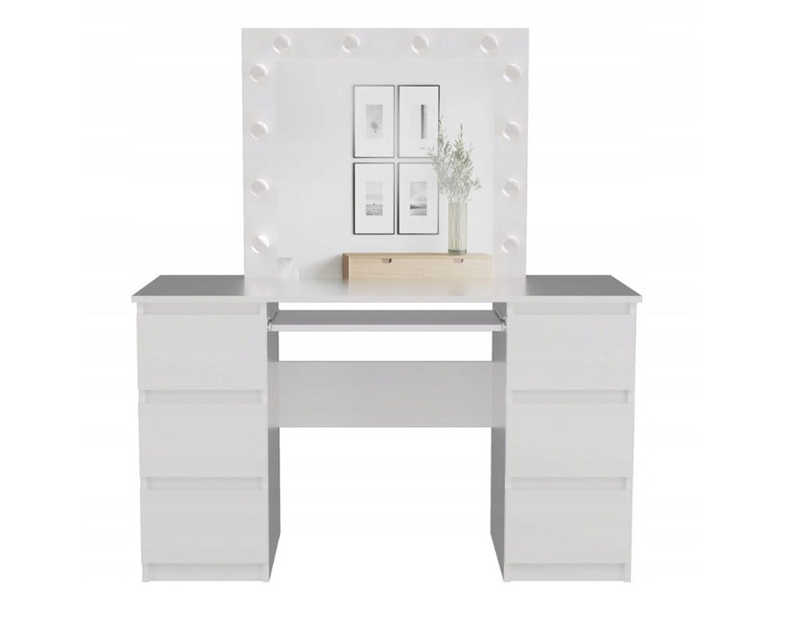 KUBA desk set, white matt + MARINA mirror