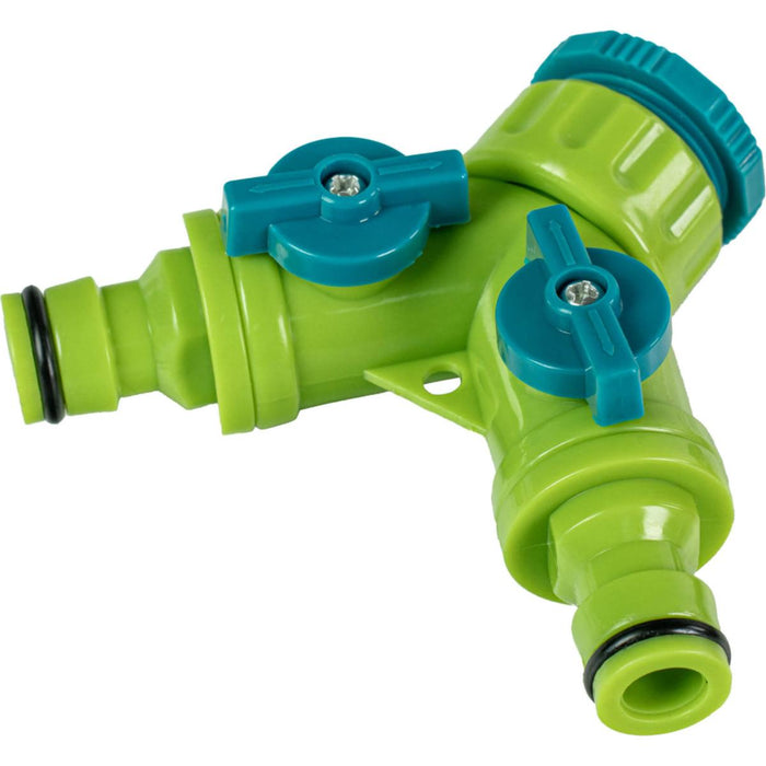 SPLITTER WITH 2 OUTLETS AND STOP 1/2-3/4 TG
