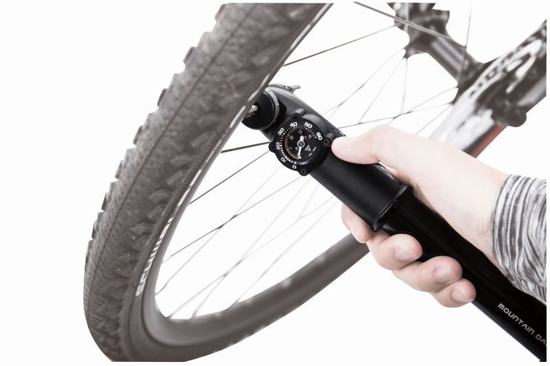 Hand pump Topeak Mountain DA G, dual action, manometer