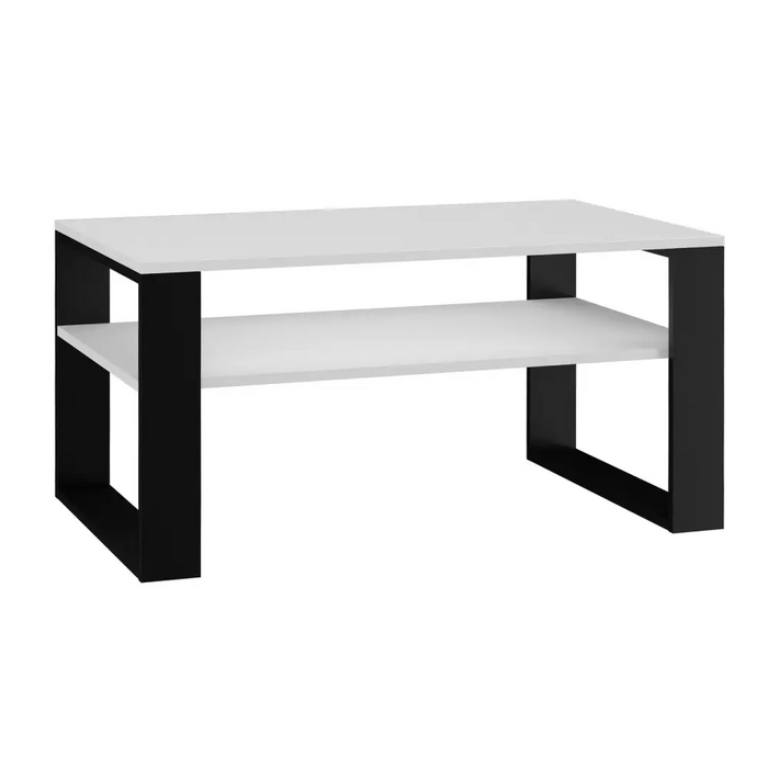 Topeshop MODERN 1P WHITE BLACK coffee/side/end table Coffee table Rectangular shape 2 leg(s) - Wooden benches