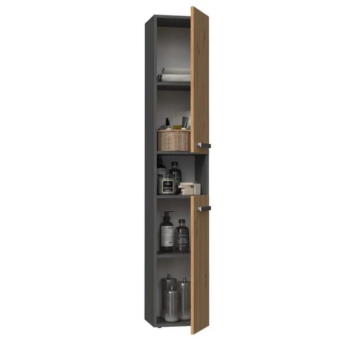 Topeshop NEL I ANT/ART bathroom storage cabinet Graphite Oak - Standing bathroom cabinetsMLA-SZS<<<Bathroom