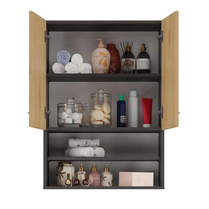 Topeshop POLA MINI DK ANT/ART bathroom storage cabinet Graphite Oak - Hanging bathroom cabinetsMLA-SZW<<<Bathroom