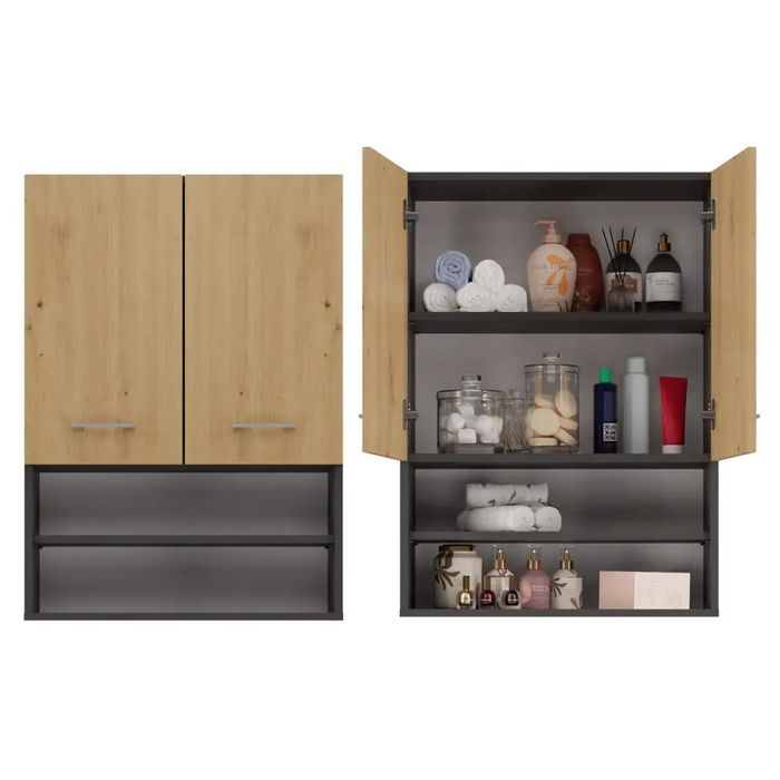 Topeshop POLA MINI DK ANT/ART bathroom storage cabinet Graphite Oak - Hanging bathroom cabinetsMLA-SZW<<<Bathroom