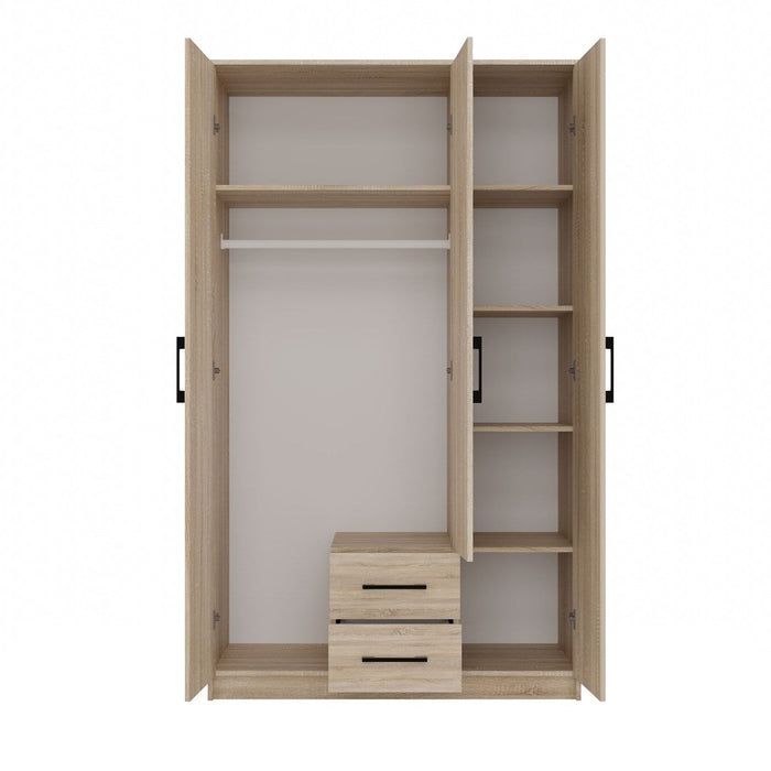 Topeshop ROMANA 120 SON L bedroom wardrobe/closet 6 shelves 3 door(s) Oak - Openable