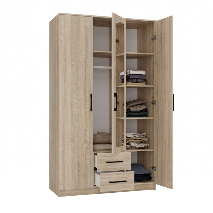 Topeshop ROMANA 120 SON L bedroom wardrobe/closet 6 shelves 3 door(s) Oak - Openable