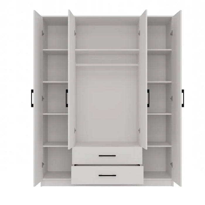 Topeshop ROMANA 160 BIEL bedroom wardrobe/closet 11 shelves 4 door(s) White - Openable