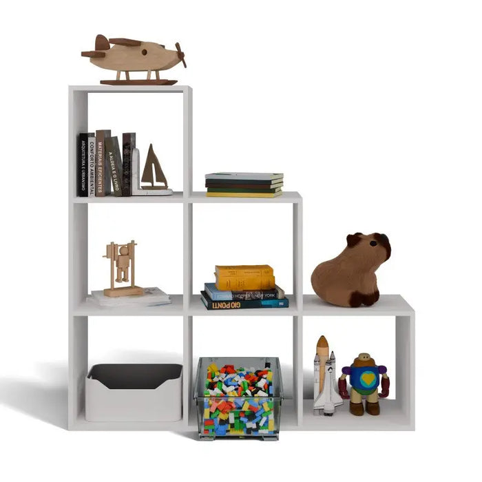Topeshop STEP BIEL 3X3 living room bookcase - Wooden shelvesRGA-DRE<<<ShelvesRGA<<<ActionPL