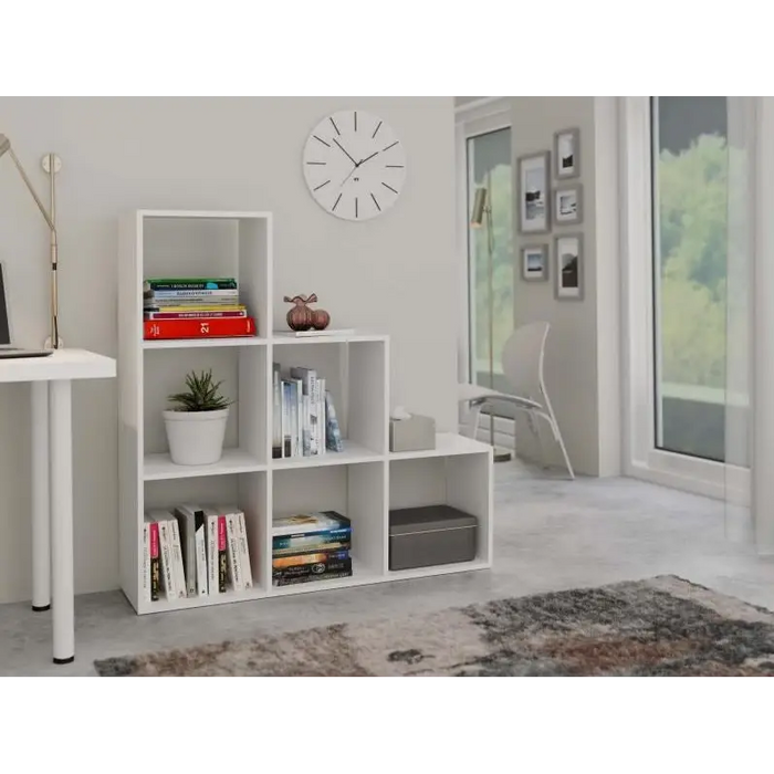 Topeshop STEP BIEL 3X3 living room bookcase - Wooden shelvesRGA-DRE<<<ShelvesRGA<<<ActionPL