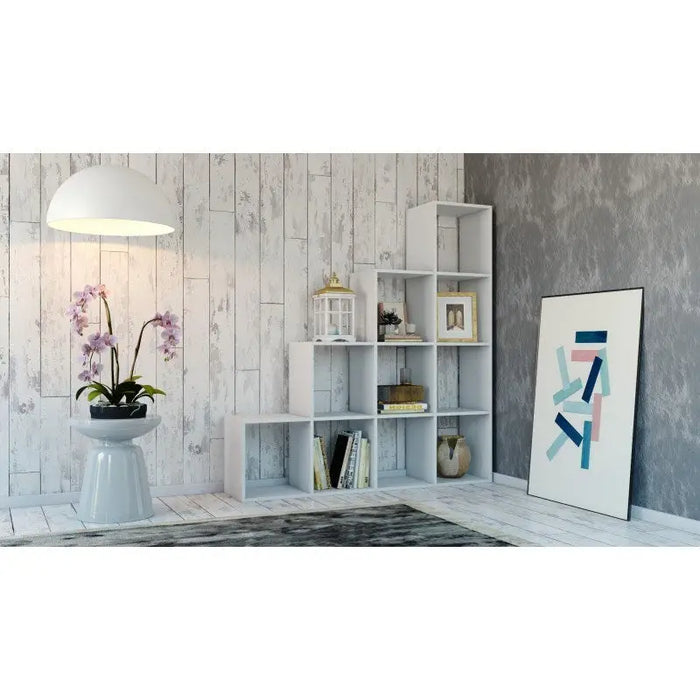 Topeshop STEP BIEL 4X4 living room bookcase - Wooden shelvesRGA-DRE<<<ShelvesRGA<<<ActionPL