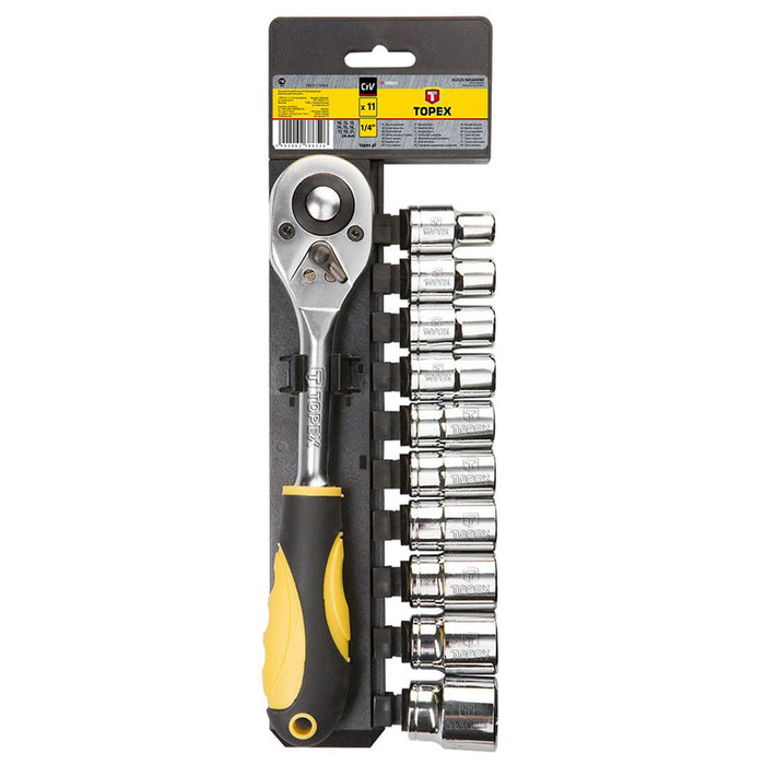 RATCHET SET WITH 10 INSERTS 1/2 " TOPEX 38D652