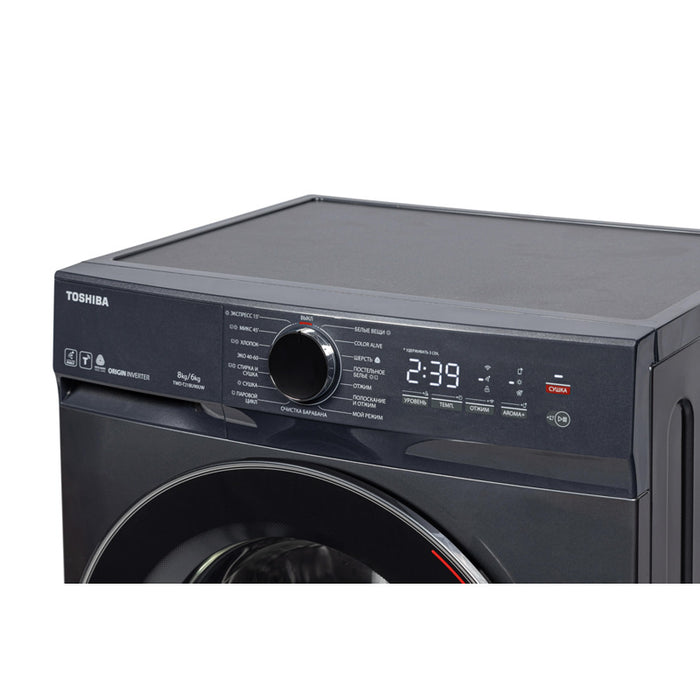 Washer dryer Toshiba TWD-T21BU90UWBK(MG) , 1400 rpm, 6 kg, 8.00 kg, E , Inox