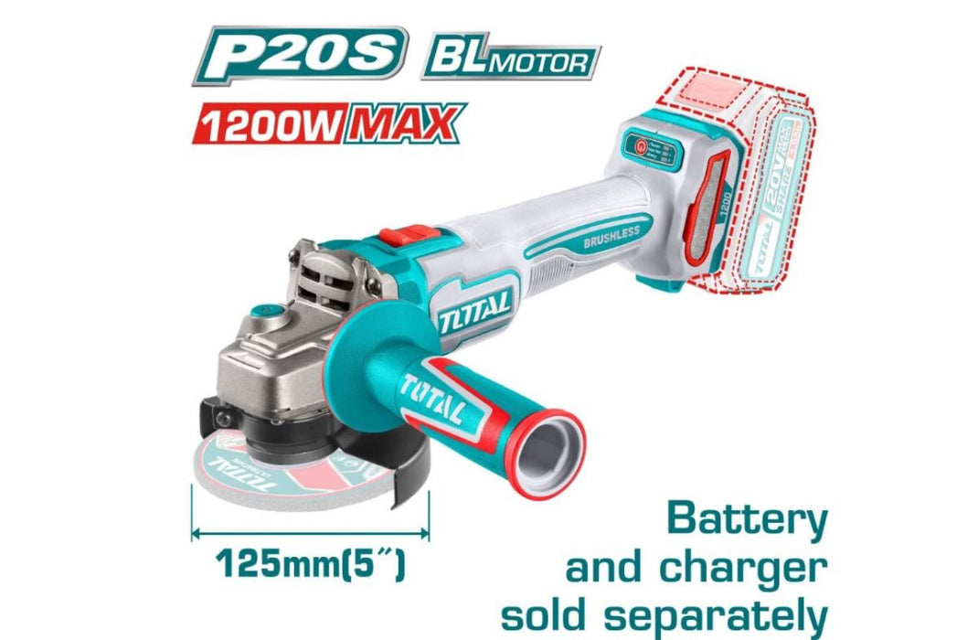 NOW. ANGLE SLIDE 20V 125MM WITHOUT BATTERY. TOTAL