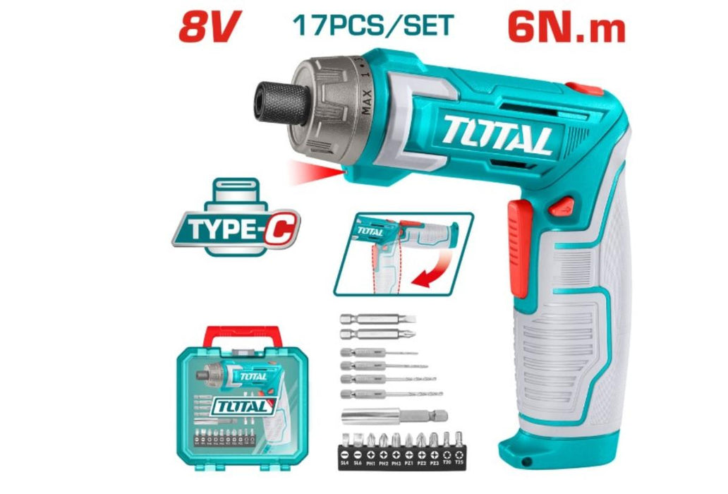 NOW. SCREWDRIVER 1/4 8 V, 6 NM, TOTAL BOX
