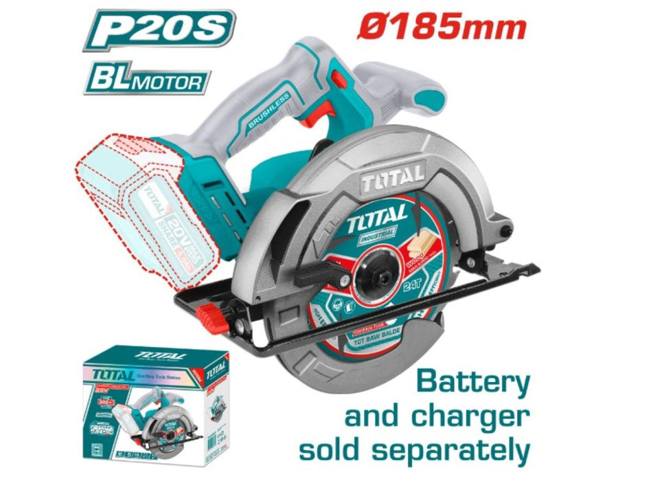 CORDLESS HAND CIRCULAR SAW 20V, 185MM TOTAL