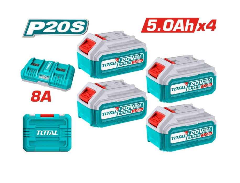 BATTERY KIT AND DOUBLE CHARGER 20V