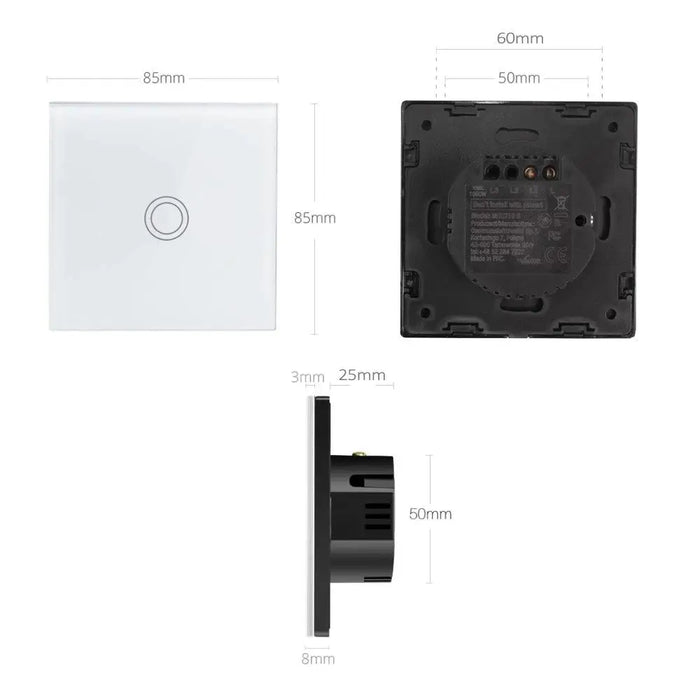 Touch Changeover Switch Light Switch Cross Switch Wall Switch Stair Switch with Color Change LED Backlight Recessed