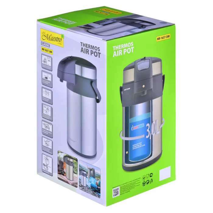Tourist thermos 3 l MR-1637-300-SILVER Maestro - Flasks & thermal mugsAGD-TKT<<<Home Appliance - ProductsAGD<<<ActionPL
