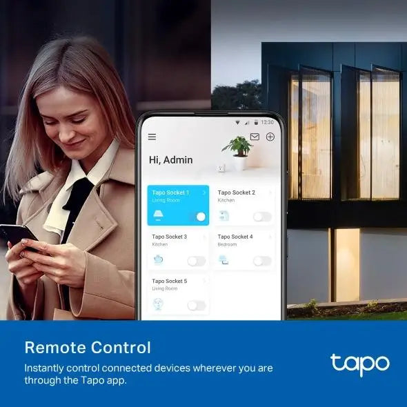 TP LINK TAPO P100 Smart Socket 10A 2300W 2.4Ghz Schedule Setting Timer - Смарт контакти<<<Продукти за