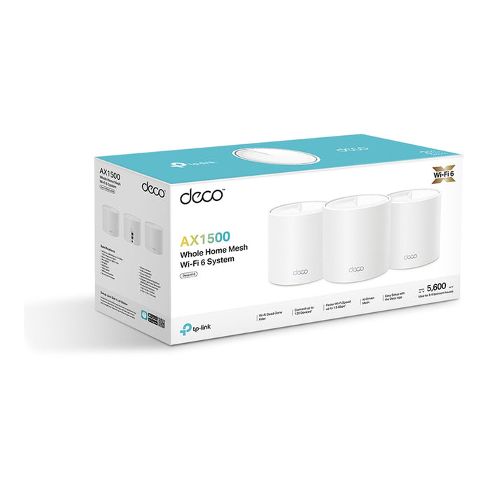 TP-Link Wi-Fi Router Deco X1500 AC1900 (3pack), 1500Mbps, LAN/WAN, 802.11ac, Wi-Fi 6, White EU