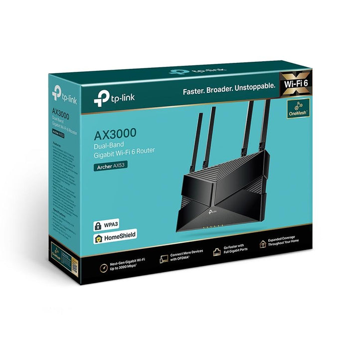 Wireless router TP-Link Archer AX53 AX3000, 2.4/5 GHz, 574 - 2402 Mbps, 10/100/1000