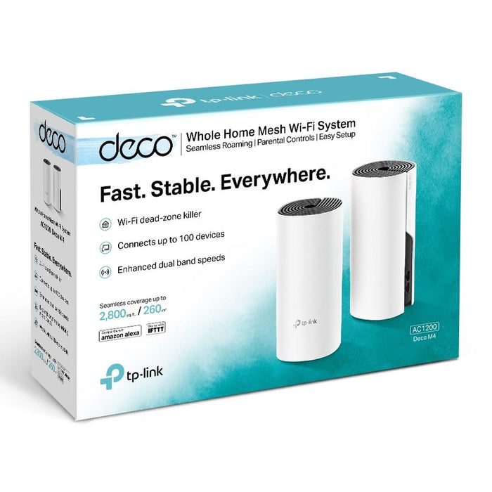 Wireless router TP-Link Deco M4, AC1200, 2.4/5 GHz, 300 - 867 Mbps, Gigabit, 2 pcs. in a set