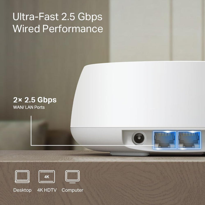 Mesh system TP-LINK Deco BE25 (2-pack), BE3600, 2x 2.5GbE, Wi-Fi 7