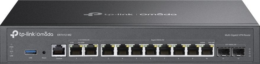 Router TP-Link ER7412-M2 Black USB RJ45 Ethernet LAN USB x 1