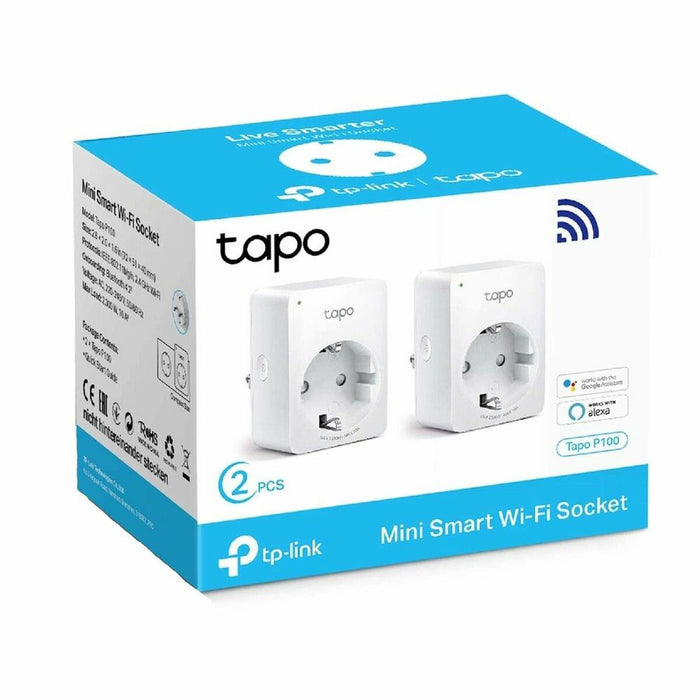 Smart Plug TP-Link P100 Wi-Fi 220 V 220-240 V 13 A 10 A White (2 Units)