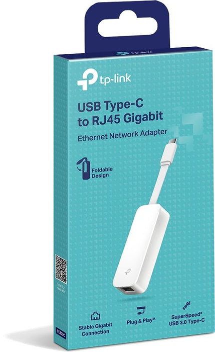 TP-Link Network Adapter Cable UE300C Type-C to Ethernet RJ45, 1000Mb/s, White EU