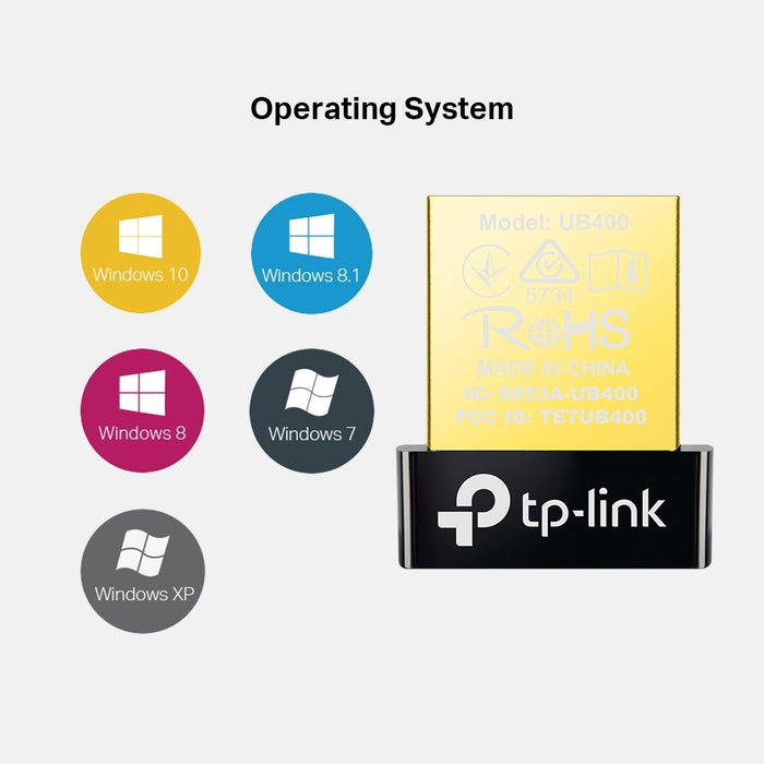 TP-Link Adapter UB400 Nano Wireless, Bluetooth 4.0, Black EU