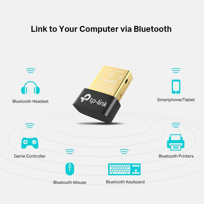 TP-Link Adapter UB400 Nano Wireless, Bluetooth 4.0, Black EU
