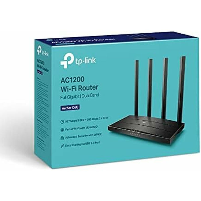 Router TP-Link Archer C6U Black USB USB 2.0 RJ45 Ethernet LAN Wi-Fi 5 GHz