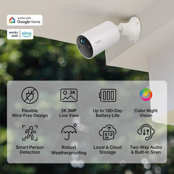 TP-Link Tapo C410 WiFi Security Camera, Outdoor/Indoor Installation - 4 Pieces
