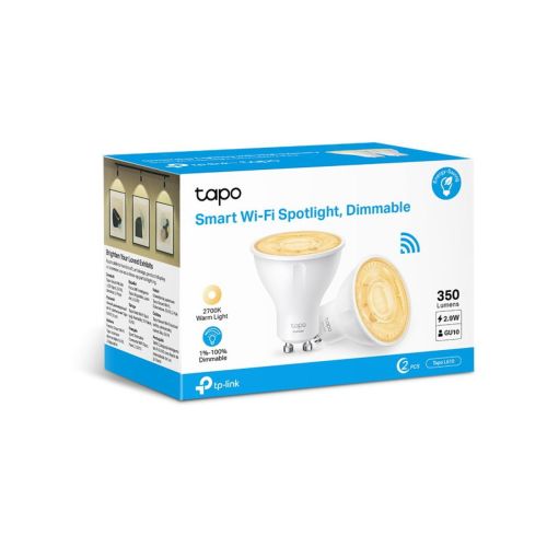 TP-Link Smart Sportlight Tapo L610 (2pcs), Wi-Fi, GU10, 2.9W, Dimmable, White EU
