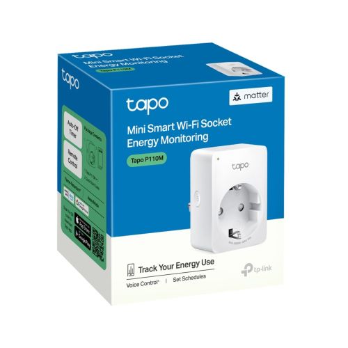 TP-Link Smart Plug Tapo P110M Wi-Fi, Energy Monitoring, White EU