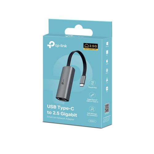 TP-Link Network Adapter UE302C Type-C to Ethernet RJ45, 2500Mb/s, Black EU