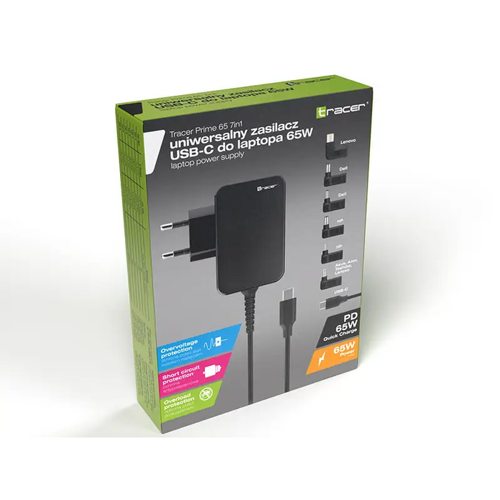 TRACER Laptop charger PRIME 65W 7В1 - Адаптери за лаптоп<<<Компютърна периферия<<<MediaTrade