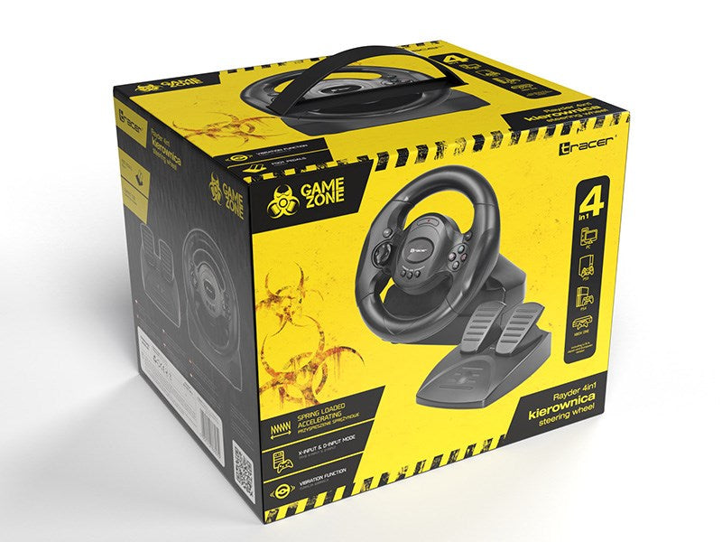 Tracer Rayder 4 in 1 Black Steering wheel PC, PlayStation 4, Playstation 3, Xbox One