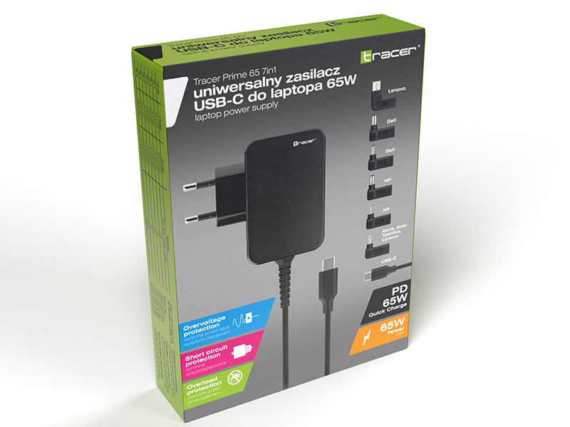 TRACER Laptop charger PRIME 65W 7В1