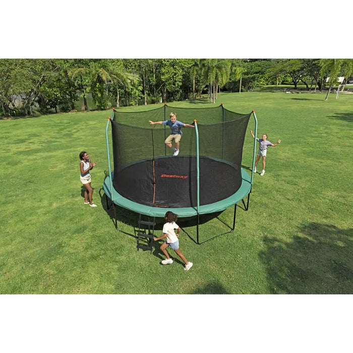 TRAMPOLINE TRAMPOLINE F427X286CM WITH LADDER BESTWAY 59105 - Трамплини и батути<<<Играчки люлки и