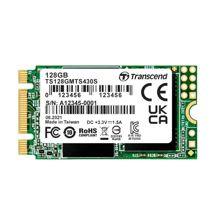 Transcend 128GB M.2 2242 SSD SATA3 B + M Key TLC - SSD дискове<<<Transcend памети и аксесоари<<<TRANSCEND<<<PolyComp
