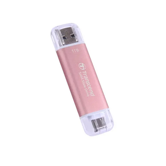 Transcend 1TB USB External SSD ESD310P USB 10Gbps Type C/A Pink - SSD дискове<<<Transcend памети и