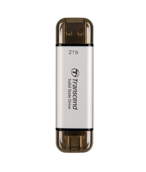 Transcend 2TB External SSD ESD310S USB 10Gbps Type C/A Silver - SSD дискове<<<Transcend памети и