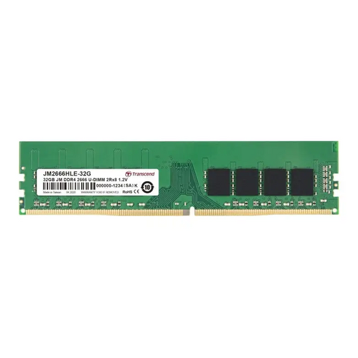 Transcend 32GB JM DDR4 2666Mhz U-DIMM 2Rx8 2Gx8 CL19 1.2V - Памети за настолни компютри<<<Transcend памети и