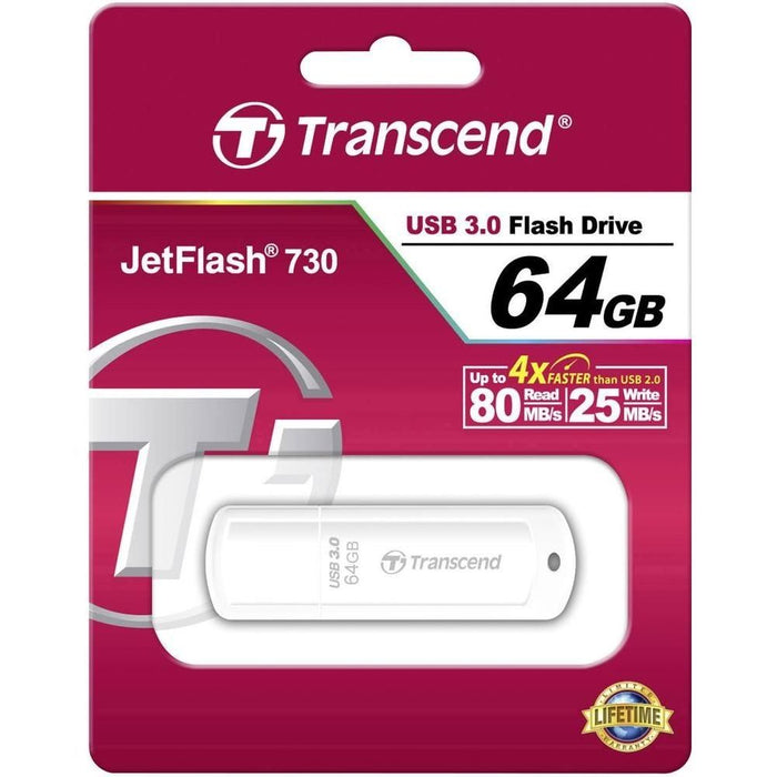 Transcend 64GB, USB3.1, Pen Drive, Classic, White