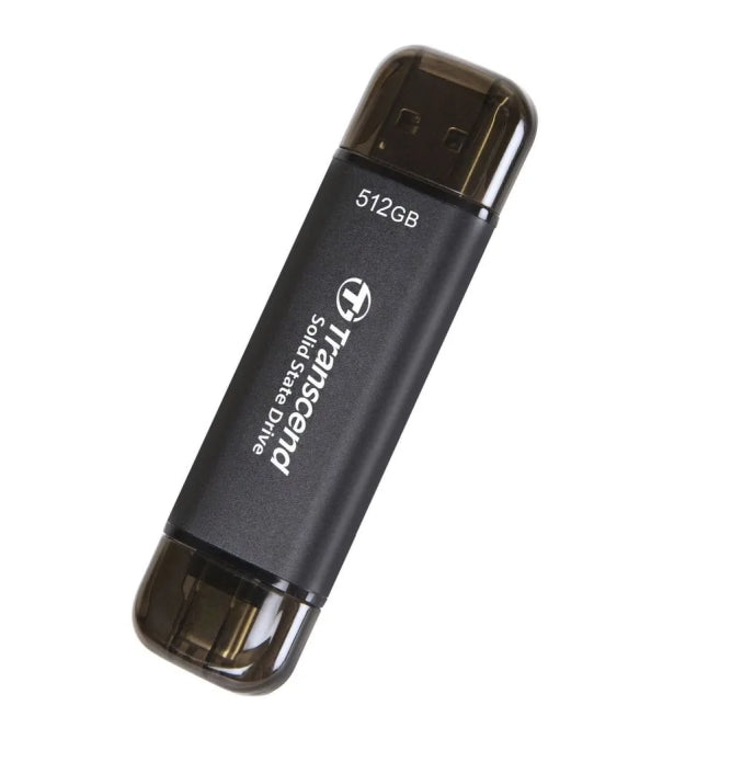 Transcend 512GB, External SSD, ESD310C, USB 10Gbps, Type C/A, Black