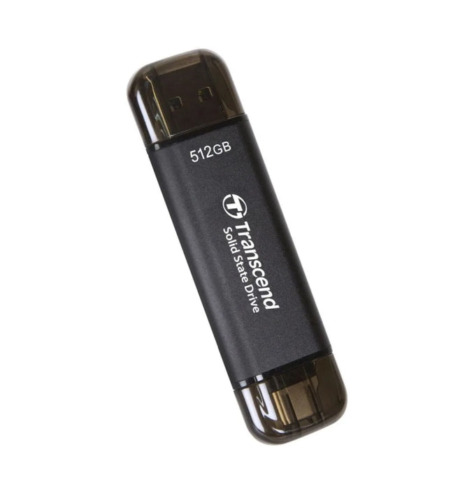 Transcend 512GB, External SSD, ESD310C, USB 10Gbps, Type C/A, Black